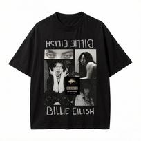 Billie Eilish Funny Poster Graphic Print T-shirt Unisex Women Fashion Vintage Washed Cotton O-neck Summer Tee Oversized Casual Top 2XL
