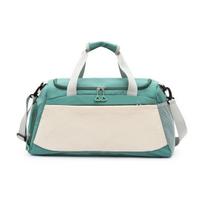 Unisex Gym Bag Duffle Bag with Shoe Compartment Wet Pocket Weekender Tote Overnight Duffel for Travel Sports Fitness Workout Swimming žalia