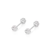925 prabos sidabriniai auskarai-studukai su cirkoniu, kelių dydžių (4/6/8 mm) Blizgūs minimalistiniai papuošalai moterims Kasdienis aksesuaras white