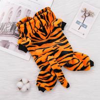 Comfortable Tiger Pattern Pet Hoodie Small And Extra Small Dog And Cat Cosplay Clothing Pet Costume Coat Puppy Cat Jacket XS oranžinė