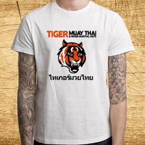 Tiger Muay Thai Sports Martial Arts Men's White T-Shirt Tee Top Unisex 3XL