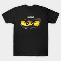 Vyriški juodi spausdinti marškinėliai Ninjago akys Juodas nindzė Cole gerbėjų piešinys Gerbėjų sukurtas marškinėlis Spausdinimas ant nekerpamo perkėlimo popieriaus Medvilniniai marškinėliai 3XL juoda