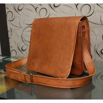 Leather Vintage Brown 11  Men's Goat Messenger Bag Shoulder Laptop Bag Briefcase 9x 11"x 3" inches