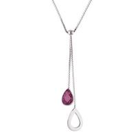 Vėrinys - Luigina - Rodiuotas 925 prabos sidabras - Ametistas - Ilgis 42 cm - Moterims
