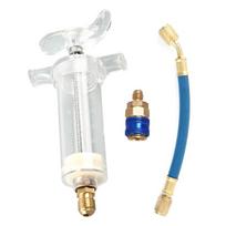 Oro kondicionieriaus alyvos/dažų purkštuvas 30 ml 1 oz su R134A žemo slėgio greito sujungimo adapteriu 1/4 Automobilio oro kondicionieriaus tepalinė įpurškimo švirkštas
