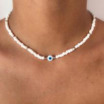 CCGOOD Apsaugos nuo piktos akies Choker karoliai Bohemiški sėklų karoliukai Papuošalai moterims Vasaros paplūdimio atostogų papuošalai Dovanos