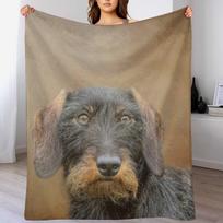 Šiurkščiaplaukis taksas Mesti pledas Skalbiamas mašinoje Minkštas šiltas pledas 102x76cm(40x30in)