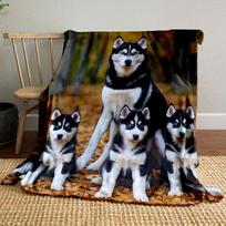 Siberian Husky Family Blanket bedroom Blanket for Livingroom Couch lunch break Soft throw for Friend's festival Gift 80cm x 120cm