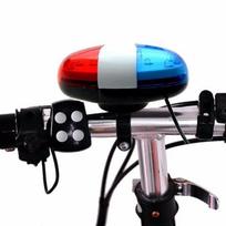 6 LED vaikiškas dviračio skambutis Elektroninė sirenos ragas 4 tonų garsas Policijos stiliaus įspėjamasis žibintas Atsparus vandeniui Dviračio žibinto priedas Nešiojama saugos mirksinti lemputė C mėlyna