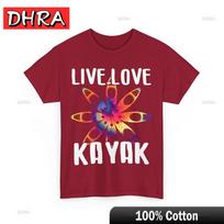 Live Love Kayak Shirt Kayaking Kayak Lovers Kayaker Tie Dye TShirt  Unique Simple Cool Top Couples Graphic Streetwear Vibe S