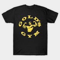 Men Black Print T-shirt Arnold Schwarzenegger Golds Gym - Gatimeta #983 No-Cut Transfer Paper Print Cotton Tshirt - Men's Sum... S įvairiaspalvis