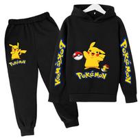 Vaikams Laisvalaikio Anime Pikachus Gobtuvėlio Rinkinys Pavasaris Ruduo 3-14 Metų Berniukų Drabužiai Mergaitėms 160cm