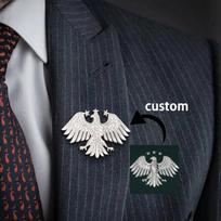 Individualūs erelio segtukai vyrams Personalizavimas Bet koks logotipas Emblemų segtukas Auksinės spalvos Nerūdijančio plieno Dekoratyviniai papuošalai Gimtadienio dovana