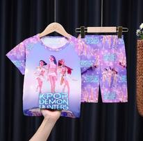 Vasariniai Madingi Trumpomis Rankovėmis Pižamos Medžiotojos Vaikams T-shirt Šortų Rinkiniai Demonų Medžiotojų Kostiumai Vaikų Drabužių Rinkiniai Mergaitėms Pižama 100