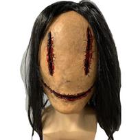 Full Face Mask Ghost Cosplay Mask Spooky Long Hair Demon Mask Scary Halloween Mask  Dress Party
