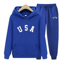 Vyrai Moteriški megztiniai Sportiniai kostiumai Jogger Hoodies komplektas Vyrai Moterys JAV Spausdinti megztiniai Gatvės apranga Sportinis kostiumas Laisvi viršutiniai viršutiniai drabužiai S