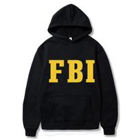 Vyriški ilgomis rankovėmis džemperiai su gobtuvu su FBI spauda Vyriški moteriški džemperiai Sportiniai kostiumai Bėgiojimo kelnės Stori šilti drabužiai Vyriškas džemperis S