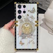 Suitable for Samsung S24 Ultra Dream Aurora Butterfly Case S23Plus Rhinestone Diamond Bracket Protection Case S25