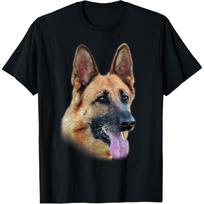 German Shepherd Face T-Shirt S juoda