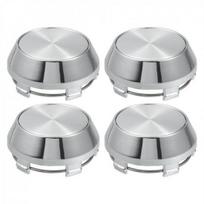 4x Universalus chromuotas ratlankio centrinis dangtelis 60mm Be sidabrinio pagrindo