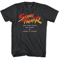 Street Fighter - Mens Start Screen T-Shirt, Small, Black Heather S juoda