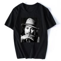 Johnny Depp Vyriški Unisex arba Prigludę Vyriški Marškinėliai Karibų Jūros Piratas Juokingas Dizainas Marškinėliai Hip Hop Marškinėliai Drabužiai - Vyriški Vasaros C... S įvairiaspalvis