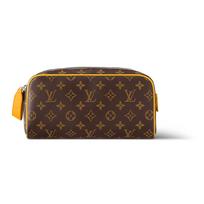Louis Vuitton Dopp Kit Monogramos Drobė Su Odos Apdaila Vyriška Kosmetinė Rudos Matinės-Geltonos Spalvos M46764 Basic Set (Bag+Dust Bag)