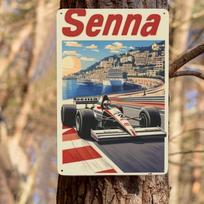 Vintage Ayrton Senna Racing Metal Tin Sign   Inch Vertical Wall Art with Vibrant Car Design Durable IndoorOutdoor D 20x30cm（7.8x11.8inch）