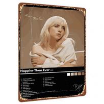 Billie Eilish Happier Than Ever Album Cover Custom Metal Tin Sign Music Decor Artwork 20x30cm（7.8x11.8inch）