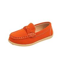 Spring Autumn Girls Causal Uniform School Shoes New Versatile Kids Simple Boys Leather Shoes Fashion Children's Flat Loafers 21 oranžinė