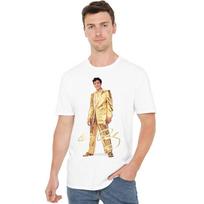 Elvis Presleyauksinis blizgus kostiumas Unisex 100% medvilnės marškinėliai Vyriški marškinėliai Viršus S-5XL, Baltas M