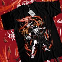 Bleach Ichigo Kurosaki T-shirt Manga Strip Horror Anime Gift Shirt Tee All Size 3XL