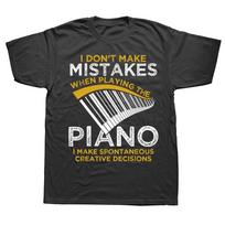 Klavišininkas Pianistas Muzika Muzikantas Fortepijonas Marškinėliai Medvilniniai Streetwear Trumpomis Rankovėmis Gimtadienio Dovanos Vasaros Stiliaus Marškinėliai Vyriški Drabužiai#Spalva S juoda