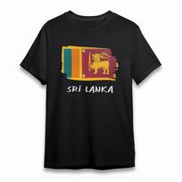 Men's Cotton Oversize T-Shirt Sri Lankan Tea Plantation Art Tee Short Soft Black S