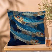 Sardinių Pagalvės užvalkalas Pagalvės užvalkalas Baldų apmušalas Sofos mesti pagalvę Namų dekoras Pagalvės užvalkalas 30x30 cm