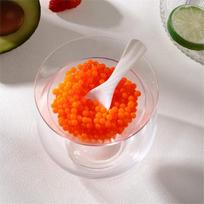Glass Caviar Chiller Server Set Plus 6 Pcs 3.2 Inch Mother of Pearl Round Handle Spoons Caviar Serving Set China Mainland