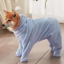 XXL Absorbent Dog Towel Bathrobe Quick Drying Coat Clothes Dogs Bathrobe Legs Thickened Pet Bath Towel Chihuahua Full Body Wrap M mėlyna