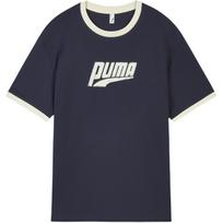 Puma Easy Miles Ss Ringer Crew Neck Loose Fit Short Sleeve T-Shirt Unisex Tops 636294-16 XS