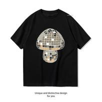 Mirrorball Mushroom Disco ball tshirt Women Unisex Casual cotton graphic t shirts Adult streetwear camisetas tops tee Shortsleev S