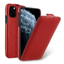 Melkco Vertical Genuine Leather Case for iPhone 14 Pro Max 15 16 Plus 17 Air 13 11 12 Mini XS Max XR First Layer Cowhide Cover iPhone 13 mini raudona