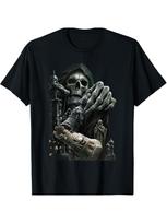 Funny Chess Grim Reaper Skull Cool Gothic Chess Gift T-ShirtRegular-Fit Comfortable Fashionable Men Clothing Comfortable - Me... S įvairiaspalvis