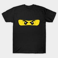 Men Black Print T-shirt Ninjago No-Cut Transfer Paper Print Cotton Tshirt L juoda