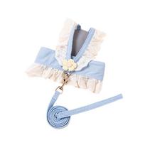 Anti-break-free Vest Type Chest Strap No Pulling Dog Walking Harness Cat Harness Leash  Kittens XS mėlyna