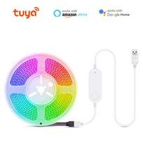 WiFi USB COB LED juostos šviesa 5V RGB LED juostos 576LED/M juosta Smart Room TV foninis apšvietimas veikia su Alexa Amazon Google Home 1M KIT
