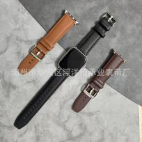 Apple Watch Genuine Cowhide Leather Strap - Compatible with Series 3-8/SE 42/44/45/49mm šviesiai ruda spalva