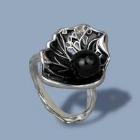2024 New Black Hollow Pearl Women's Ring Fashion Handmade Epoxy Enamel   Silver Women's Ring Party 6