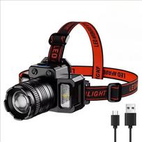 2/1PCs High Power Intelligent Sensing Headlight LED Zoom Strong Light USB Charging Multifunctional Waterproof Outdoor Camping Headlight 1200mah-1PC
