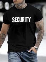 Security T Shirt MBDMBD Mens Casual Crew Neck T Shirt Polyester Comfortable Versatile Short Sleeve with Bold SECURITY - Men's... S įvairiaspalvis