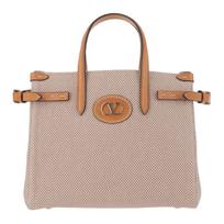 Valentino Antibes Logo Magnetic Closure Cotton Tote Bag Women Tote Bag Light-Brown W2B0R20EZTR2H Basic Set (Bag+Dust Bag)