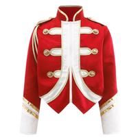 Boys Trumpet Honor Guard Team Uniform Marching Band Jacket Contrast Color Long Sleeve Zip Up Coat 5-6 Years karališkos mėlynos spalvos
